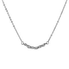 Zircon Kink Twist Pendant Silver Necklace for Women