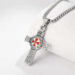 Red Cross Celtic Cross Titanium Steel Pendant for Men
