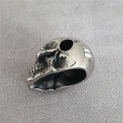 Halloween Polished Skull Head Titanium Steel Pendant for Men