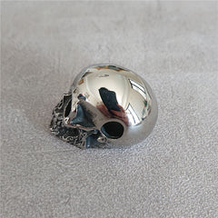 Halloween Polished Skull Head Titanium Steel Pendant for Men