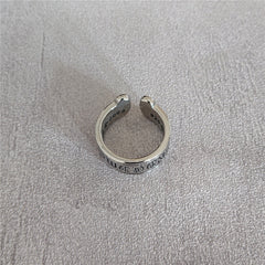 Gothic Symbols Opening Titanium Steel Ring for Men