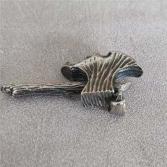 Halloween Skeleton Battle Axe Titanium Steel Pendant for Men