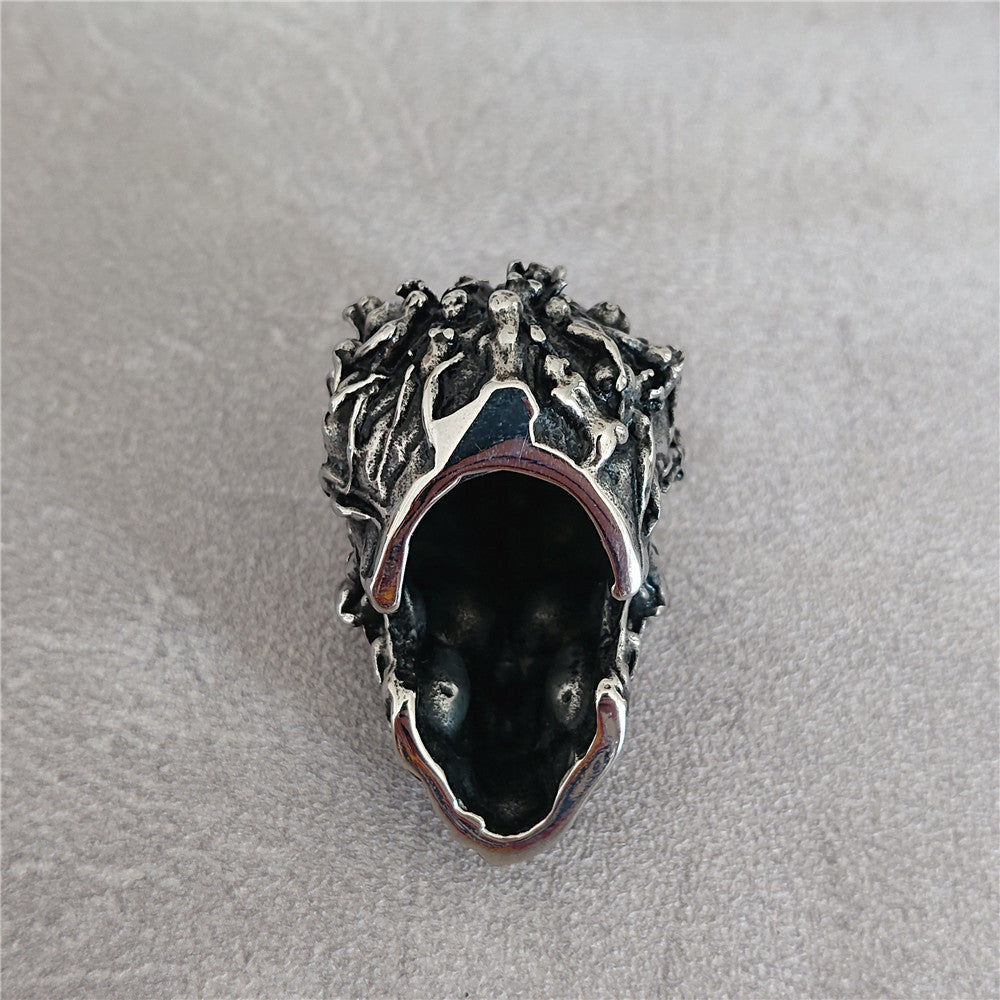 Halloween Thorn Skull Head Titanium Steel Pendant for Men