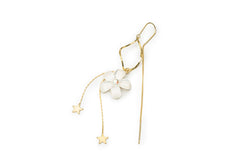 Golden Flower Star Drop Earrings