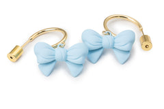 Ocean Blue Bow Hoops