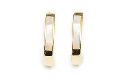 Golden C White Earrings