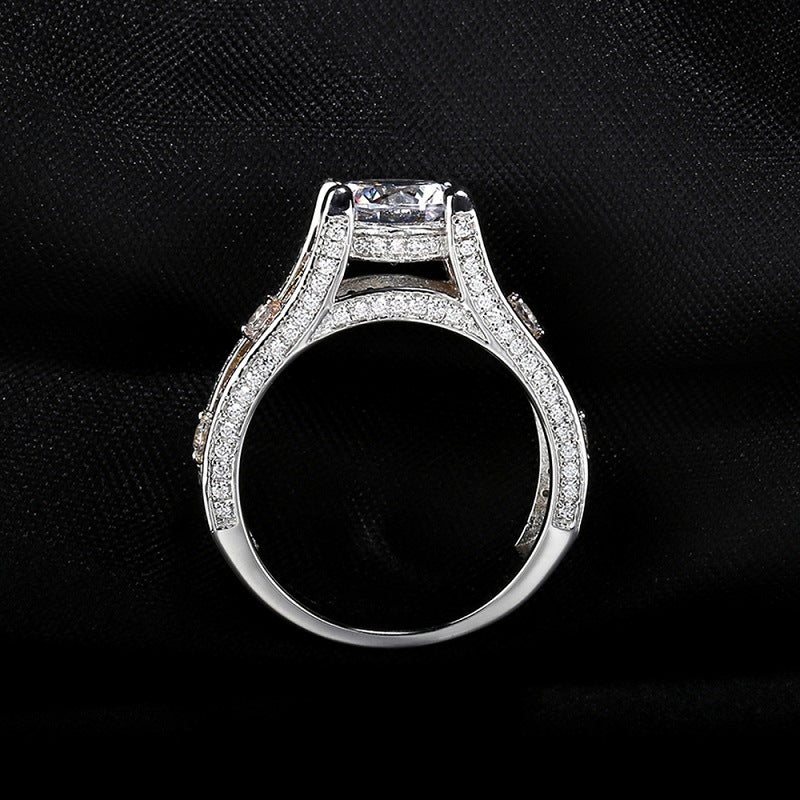 Golden and Silver S925 Sterling Silver Zircon Ring