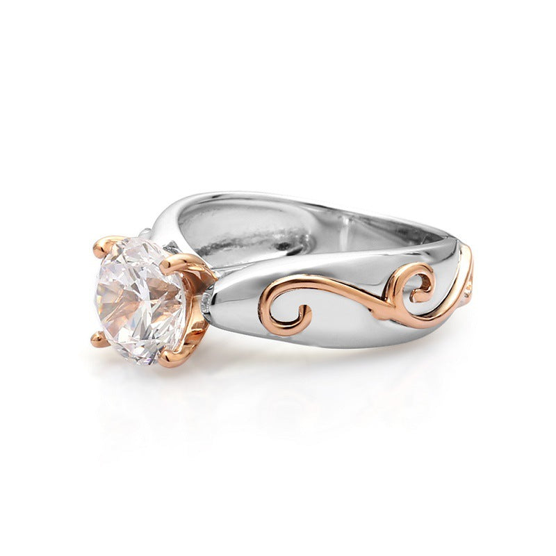 Golden and Silver S925 Silver Zircon Rings for Women