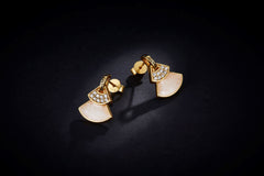 Golden Vintage Skirt Enamel Earrings for Women