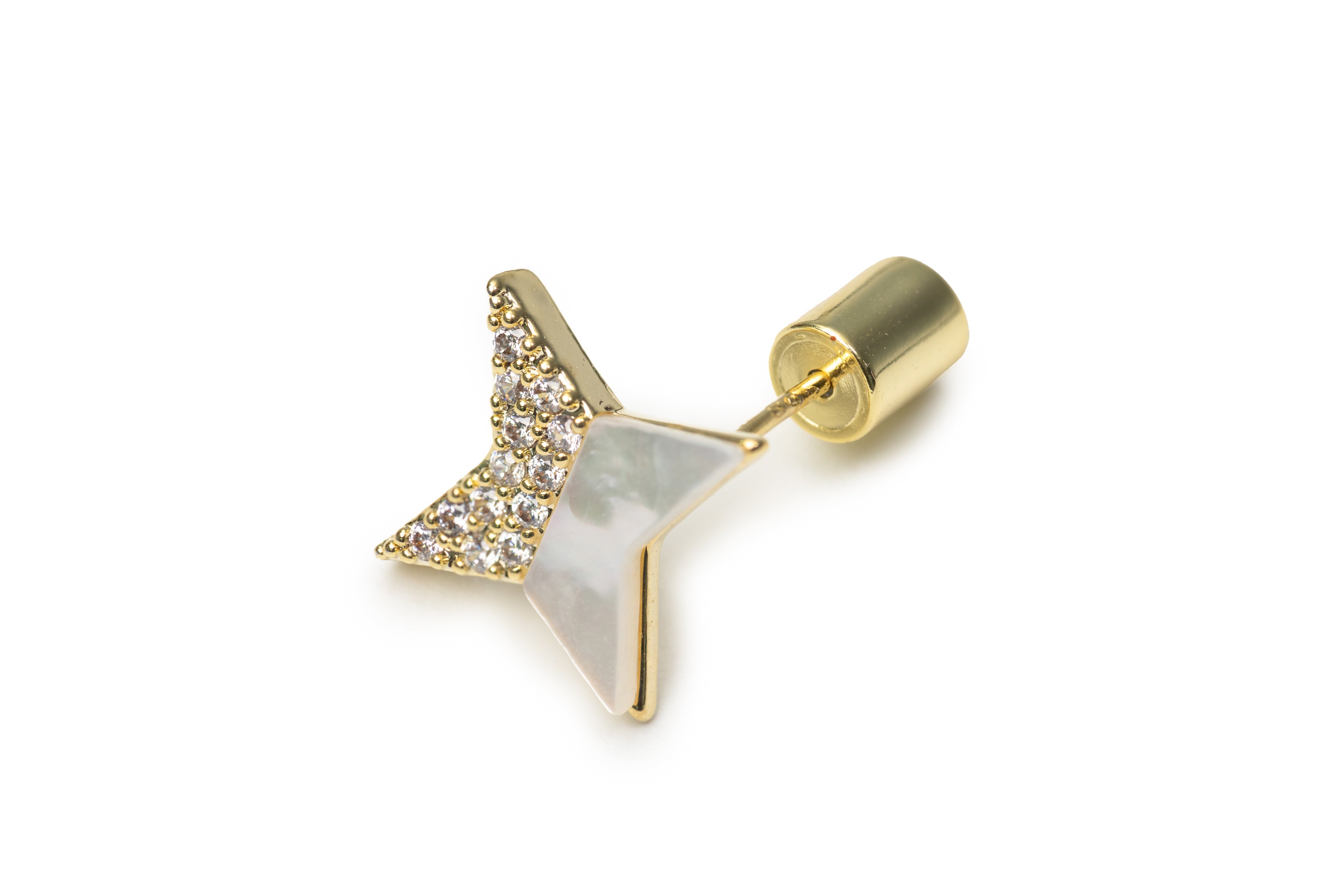 Golden Cross Star Studs Nap Earrings