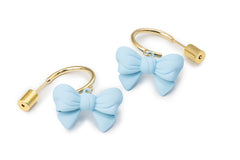 Ocean Blue Bow Hoops