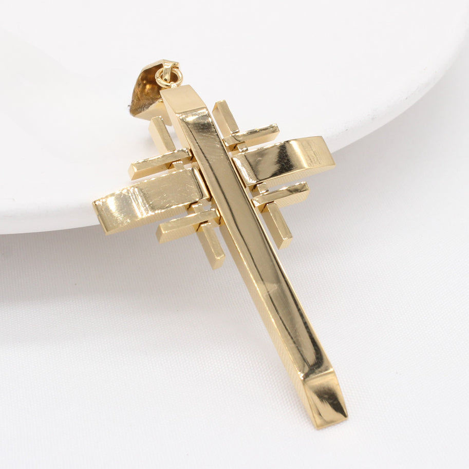 Jerusalem Latin Cross Titanium Steel Pendant for Men