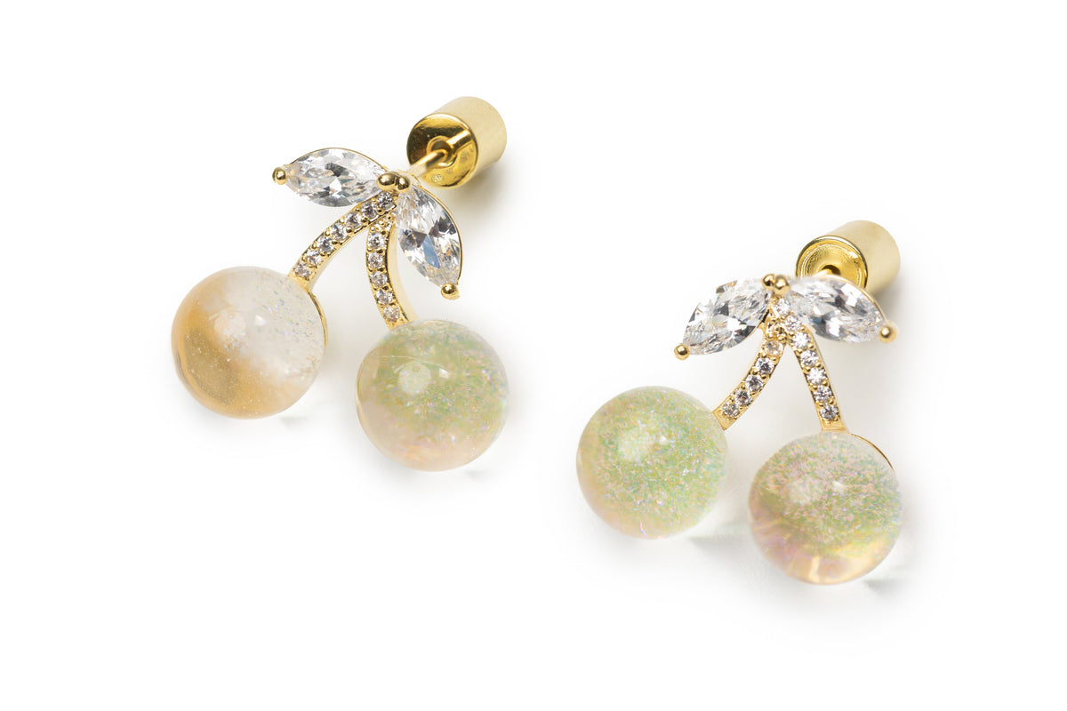 Cherry Studs - Golden Studs for Women