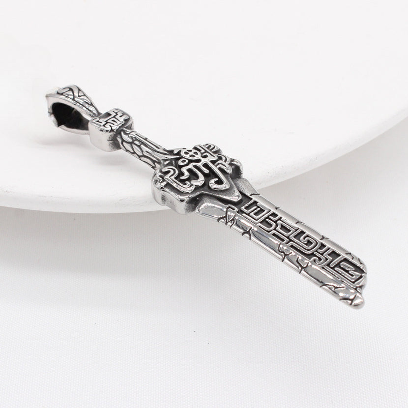 Broken Dragon Slayer Sword Titanium Steel Pendant for Men