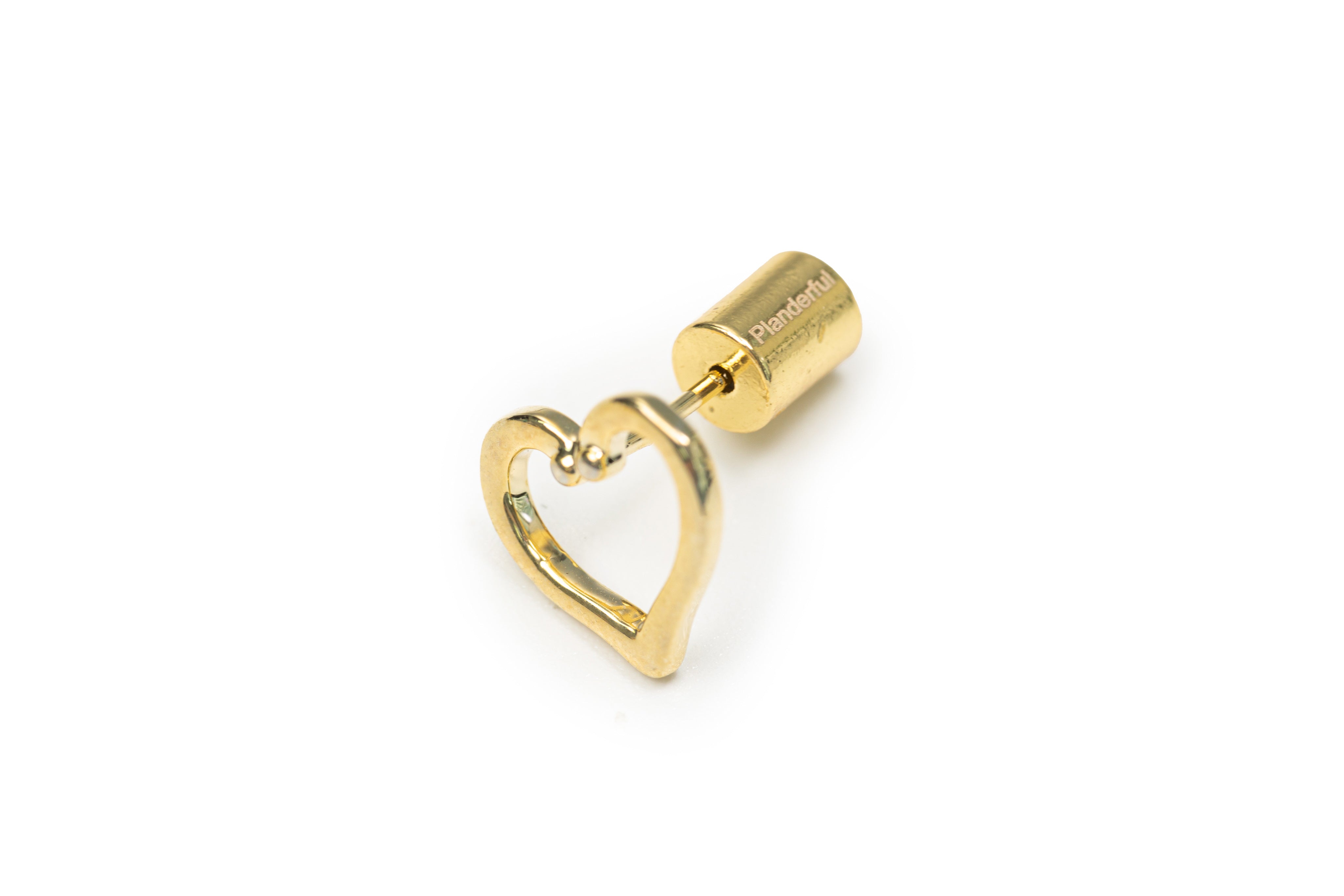 Golden or Silver Clip and Stud with Heart