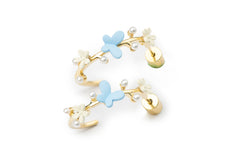 Ocean Blue Flower Hoops