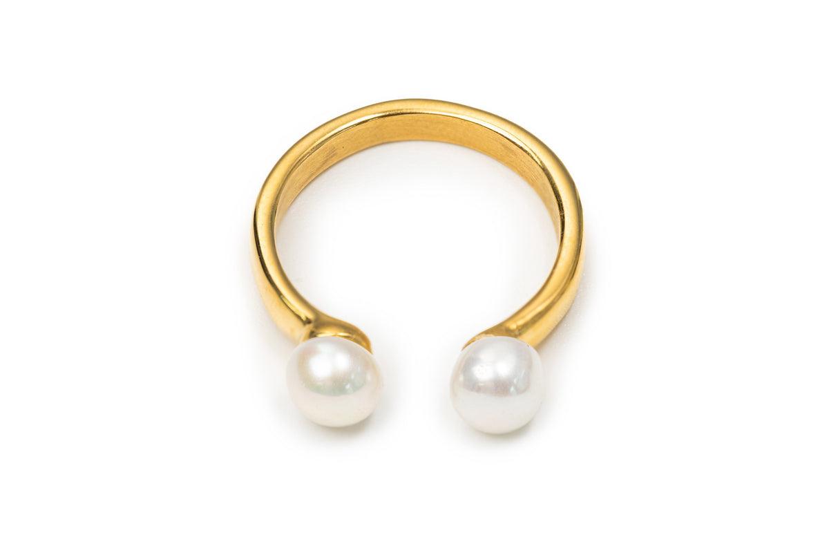 Golden Freshwater Pearl Ring