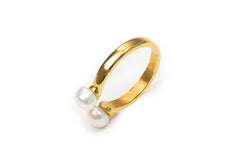 Golden Freshwater Pearl Ring