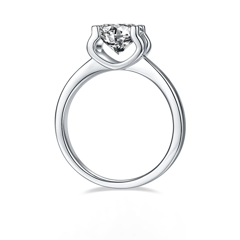 Ox Head Prong 2.0 Carat Moissanite Ring