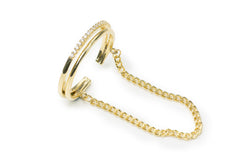 Golden Layered Chain Shape Ring