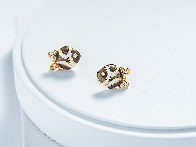 Little Fish Enamel Stud Earrings