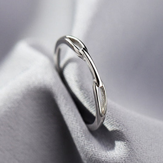 Stylish Hollow Interlocking Silver Ring