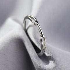 Stylish Hollow Interlocking Silver Ring