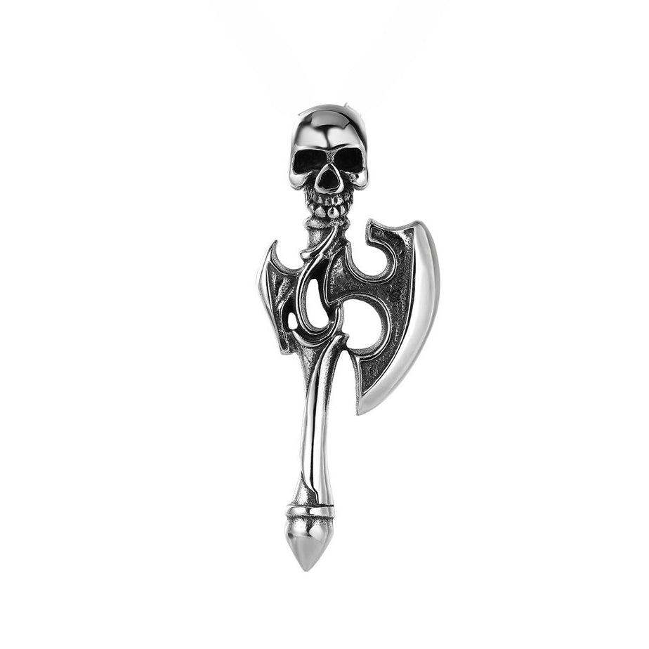 Halloween Skull Tomahawk Titanium Steel Pendant for Men