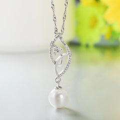 (Pendant Only) Zircon with Pearl Silver Pendant for Women