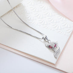 (Pendant Only) Zircon Fox Silver Pendant for Women