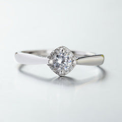 3A Zircon Soleste Halo Silver Ring for Women