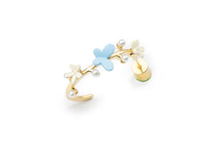 Ocean Blue Flower Hoops