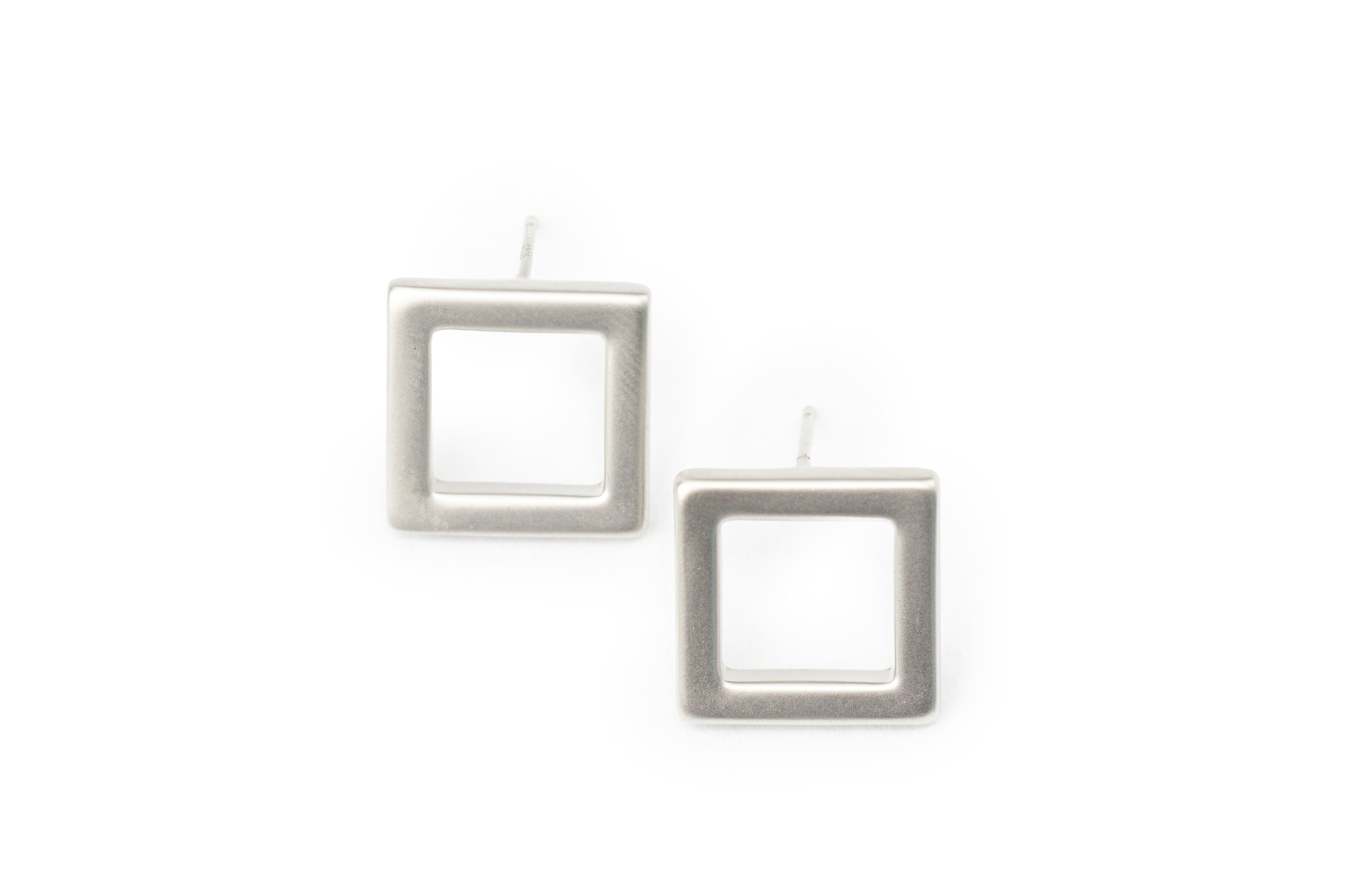 Silver Block Earring