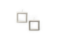 Silver Block Earring