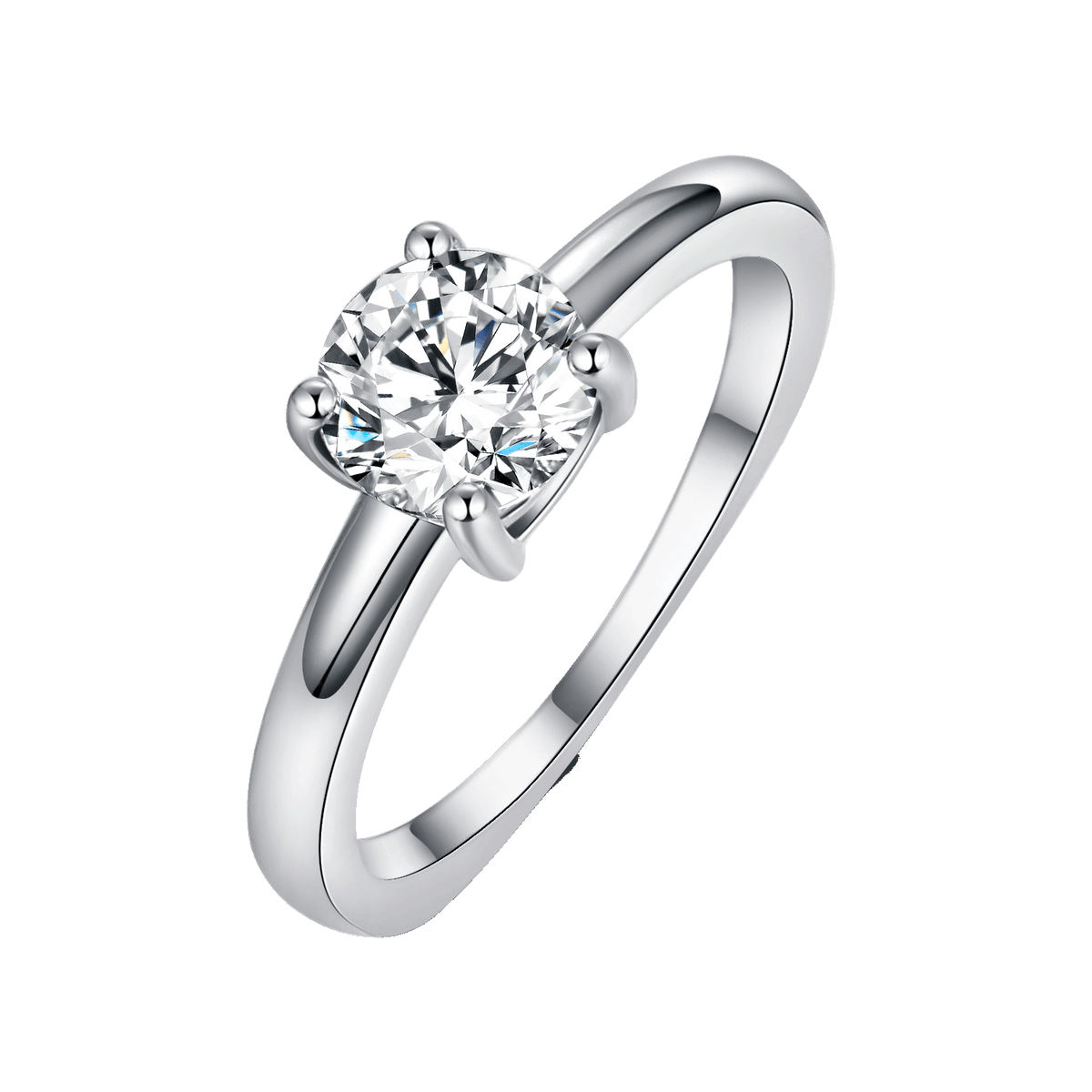 Classic Round Cut Moissanite Engagement Ring
