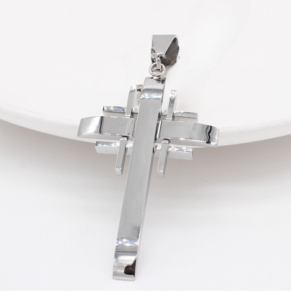 Jerusalem Latin Cross Titanium Steel Pendant for Men