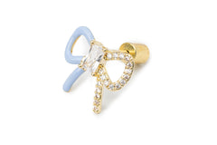 Ocean Blue Bi-Color Bow Studs