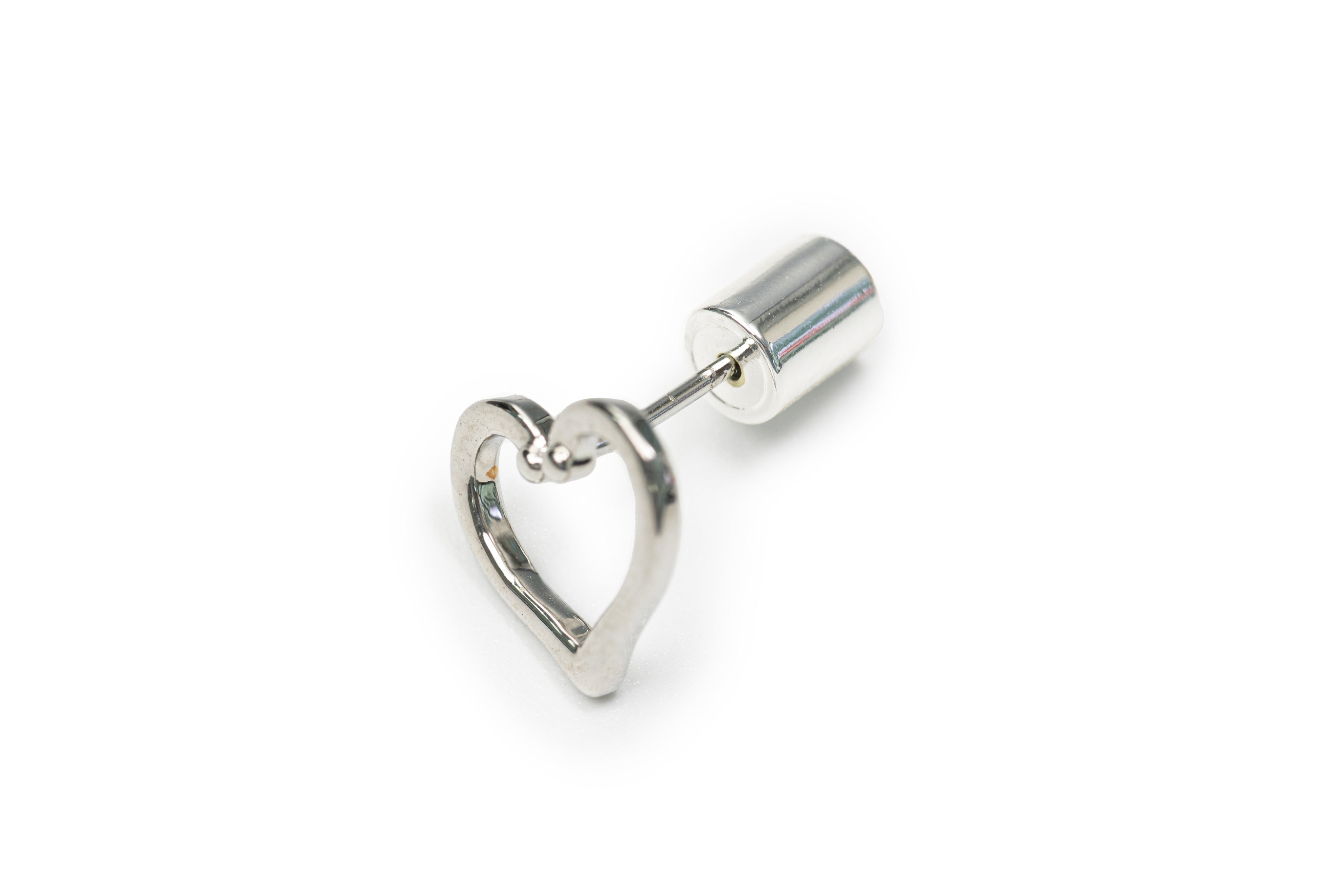 Golden or Silver Clip and Stud with Heart