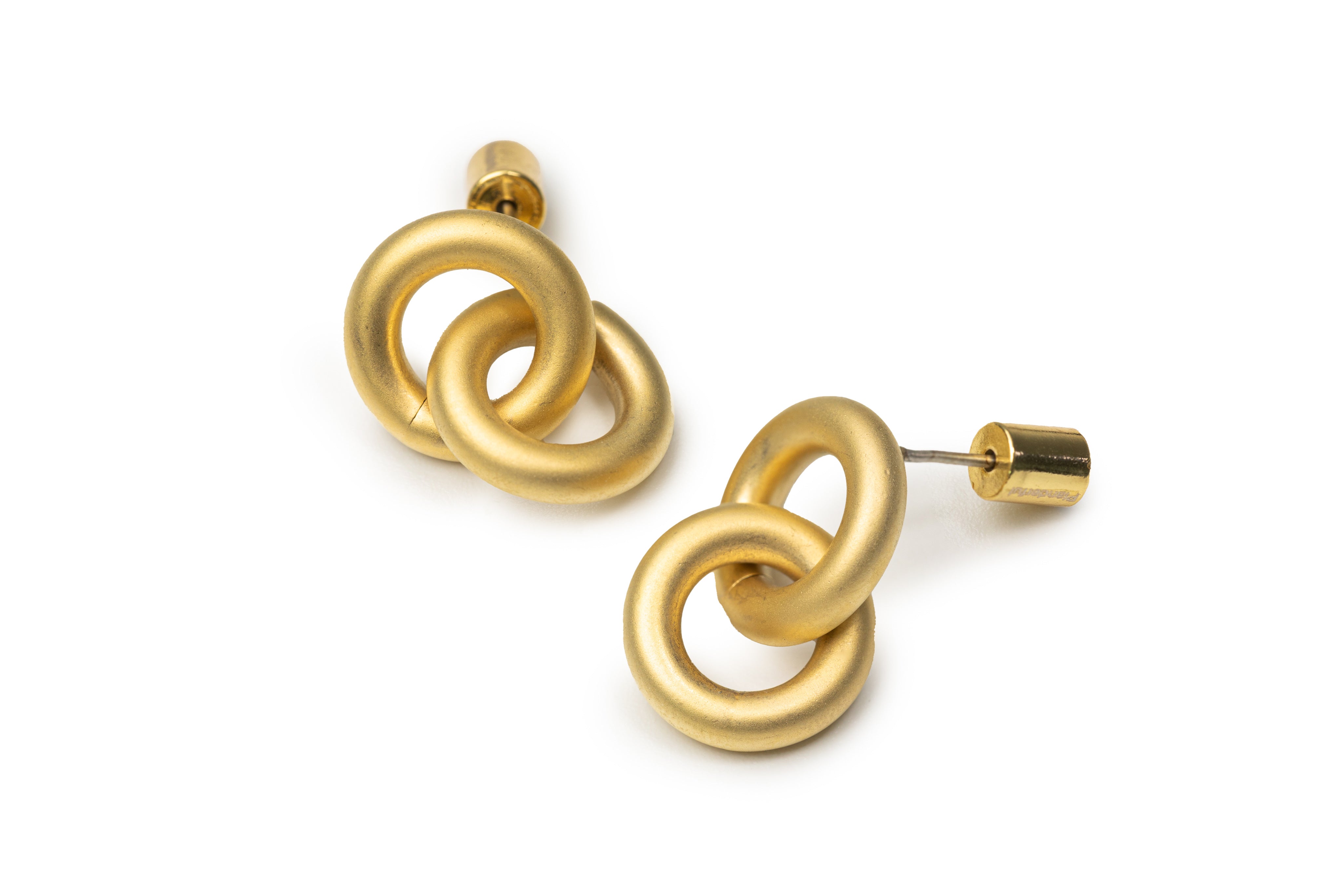 Golden Round Chain Studs