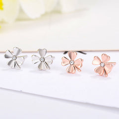 Lucky Clover Silver Studs Earrings for Women