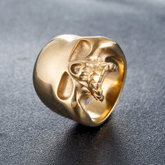 Halloween Punk Skull Titanium Ring for Men