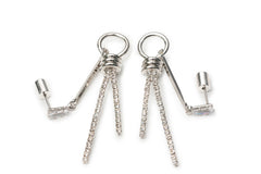 Silver Galaxy Drop Earrings