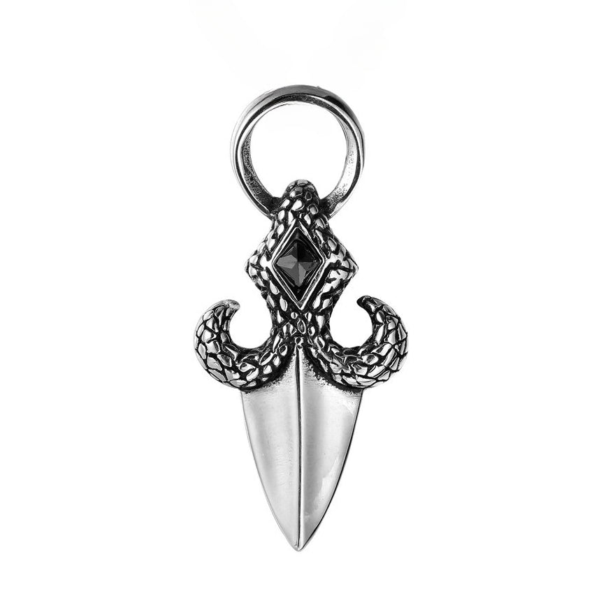 Children Flower Dagger Titanium Steel Pendant for Men