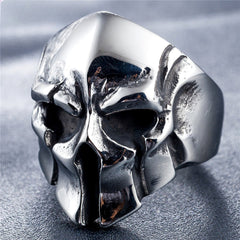 Halloween Spartan Helmet Skull Titanium Steel Ring for Men