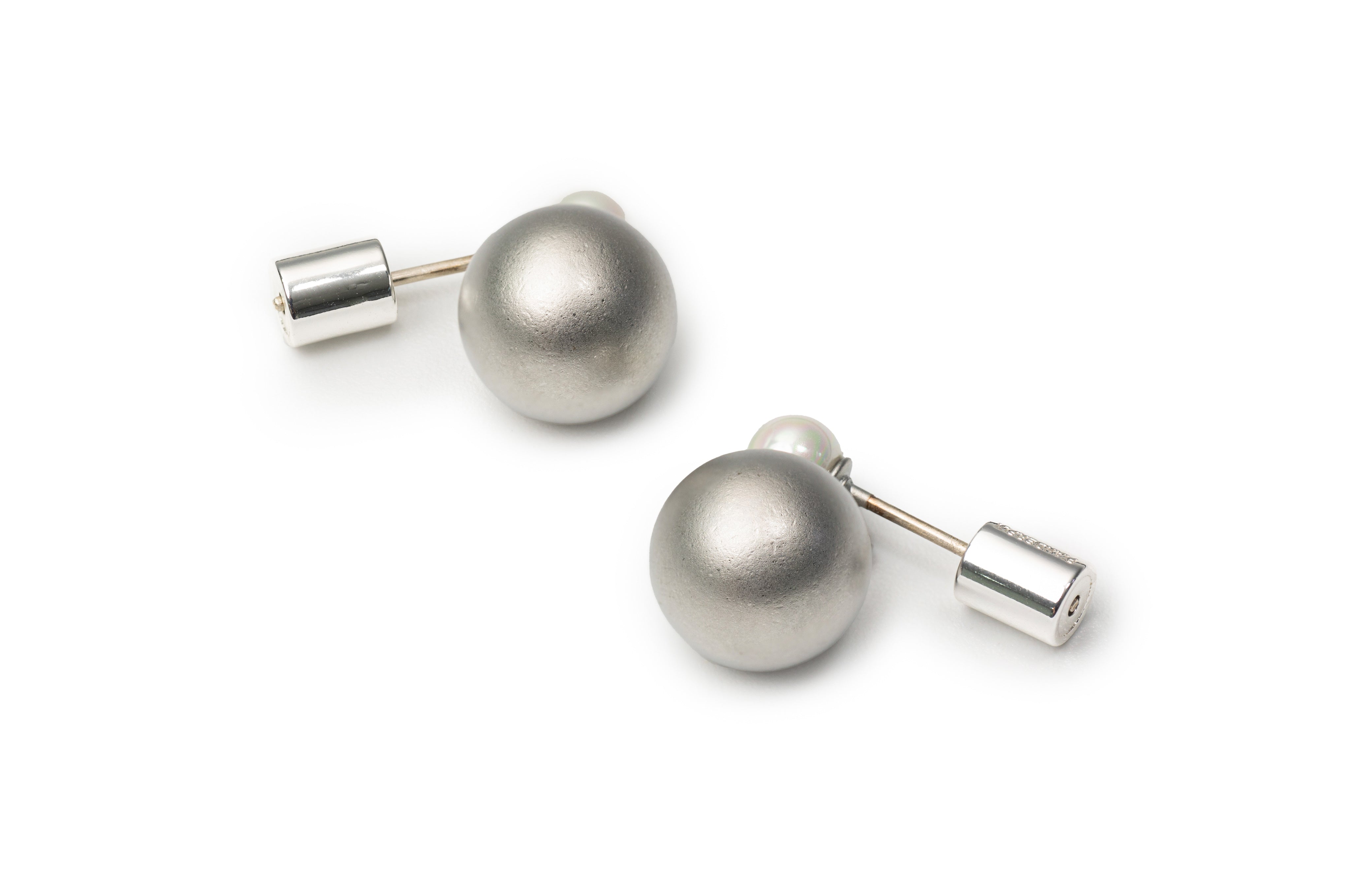 Silver Round Drop Earrings
