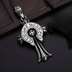 Gothic Celtic Cross Flower Titanium Steel Pendant for Men