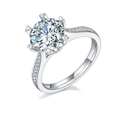 Six Heart Prongs 3.0 Carat Moissanite Ring