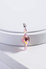 Spiral Shape Pink Enamel Silver Pendant