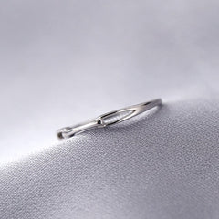 Stylish Hollow Interlocking Silver Ring