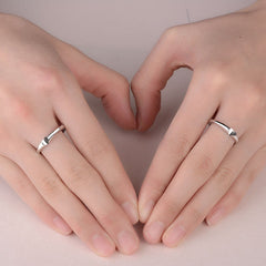 Heart Shape Silver Couple Ring for Women